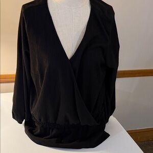 Vince Camuto Black Wrap Blouse